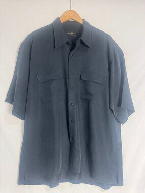Bugatchi Uomo Short Sleeve Button Front Shirt Two Pocket XL